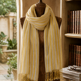 100% Linen Multi-Pattern Plaid Stripe Scarf