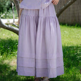 100% Linen A-line Tiered Maxi Skirt