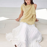 100% Linen Asymmetric Draped Blouse