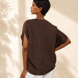 100% Linen Asymmetrical Square Neck Cropped Blouse