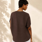 100% Linen Asymmetrical Square Neck Cropped Blouse