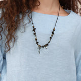 100% Linen Blouse Round Neck Twist Cuff Half Sleeve Blouse