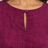 100% Linen Boat-Neck Drop-Shoulder Longline Top