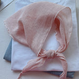100% Linen Breathable Neck Protector Triangular Scarf