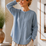 100% Linen Button Down Long Sleeve Shirt