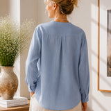 100% Linen Button Down Long Sleeve Shirt
