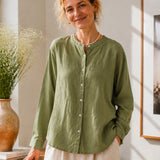 100% Linen Button Down Long Sleeve Shirt