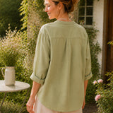 100% Linen Button Down Long Sleeve Shirt