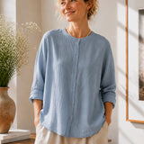 100% Linen Button Down Long Sleeve Shirt