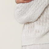 100% Linen Cable Knit Button Down Cardigan
