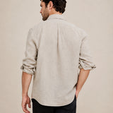 100% Linen Classic Collar Long Sleeve Shirt