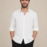100% Linen Classic Collar Long Sleeve Shirt