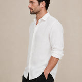 100% Linen Classic Collar Long Sleeve Shirt