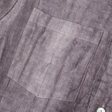 100% Linen Collared Button-Front Relaxed Shirt with Chest Pockets