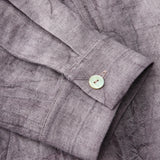 100% Linen Collared Button-Front Relaxed Shirt with Chest Pockets