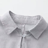 100% Linen Collared Cap Sleeve Patch Pocket Blouse