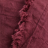 100% Linen Crew-Neck Asymmetric Raw-Edge Relaxed Top
