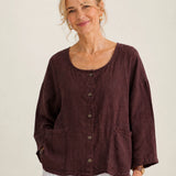 100% Linen Crew Neck Relaxed Fit Shirt
