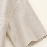 100% Linen Cuban Collar Short Sleeve Shirt