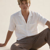 100% Linen Cuban Collar Short Sleeve Shirt