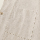 100% Linen Cuban Collar Short Sleeve Shirt