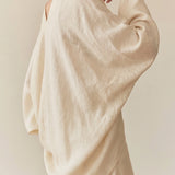 100% Linen Deconstructed Curved Hem Kimono Cardigan
