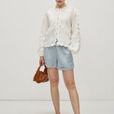 100% Linen Elastic Waist Rolled Hem Shorts