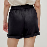 100% Linen Elastic Waist Rolled Hem Shorts