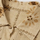 100% Linen Floral Print Long Sleeve Shirt