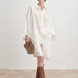 100% Linen Gauze Relaxed Luxury Cape