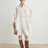 100% Linen Gauze Relaxed Luxury Cape