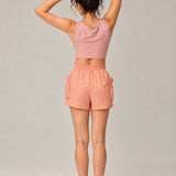 100% Linen High-Waisted Elastic-Waist Pants with Patch Pockets
