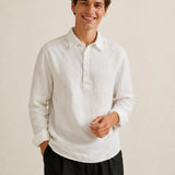 100% Linen Long Sleeve Polo Shirt