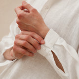 100% Linen Mandarin Collar Relaxed Shirt