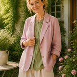 100% Linen Notch Collar Blazer