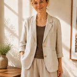 100% Linen Notch Collar Blazer