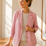 100% Linen Notch Collar Blazer