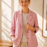 100% Linen Notch Collar Blazer