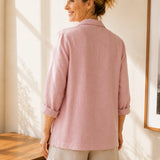 100% Linen Notch Collar Blazer