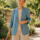100% Linen Notch Collar Blazer