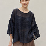 100% Linen Oversized 3/4 Sleeve Top