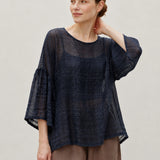 100% Linen Oversized 3/4 Sleeve Top