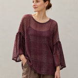 100% Linen Oversized 3/4 Sleeve Top