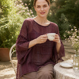 100% Linen Oversized 3/4 Sleeve Top