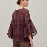 100% Linen Oversized 3/4 Sleeve Top