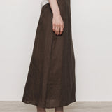 100% Linen Patchwork Side Slit Skirt