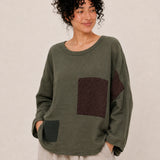 100% Linen Patchwork Top