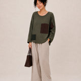 100% Linen Patchwork Top