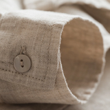 100% Linen Pleated Button-Front Relaxed Shirt