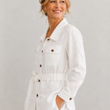 100% Linen Relaxed Collared Jacket